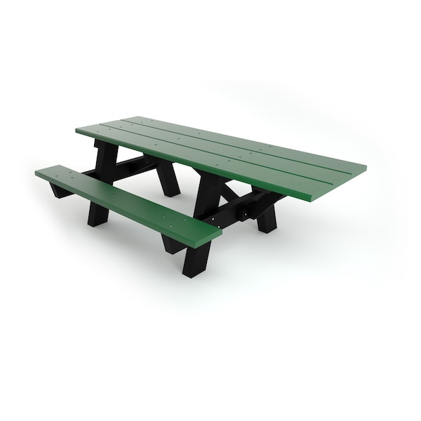 Green 6' ADA A-Frame Table with Black Frame